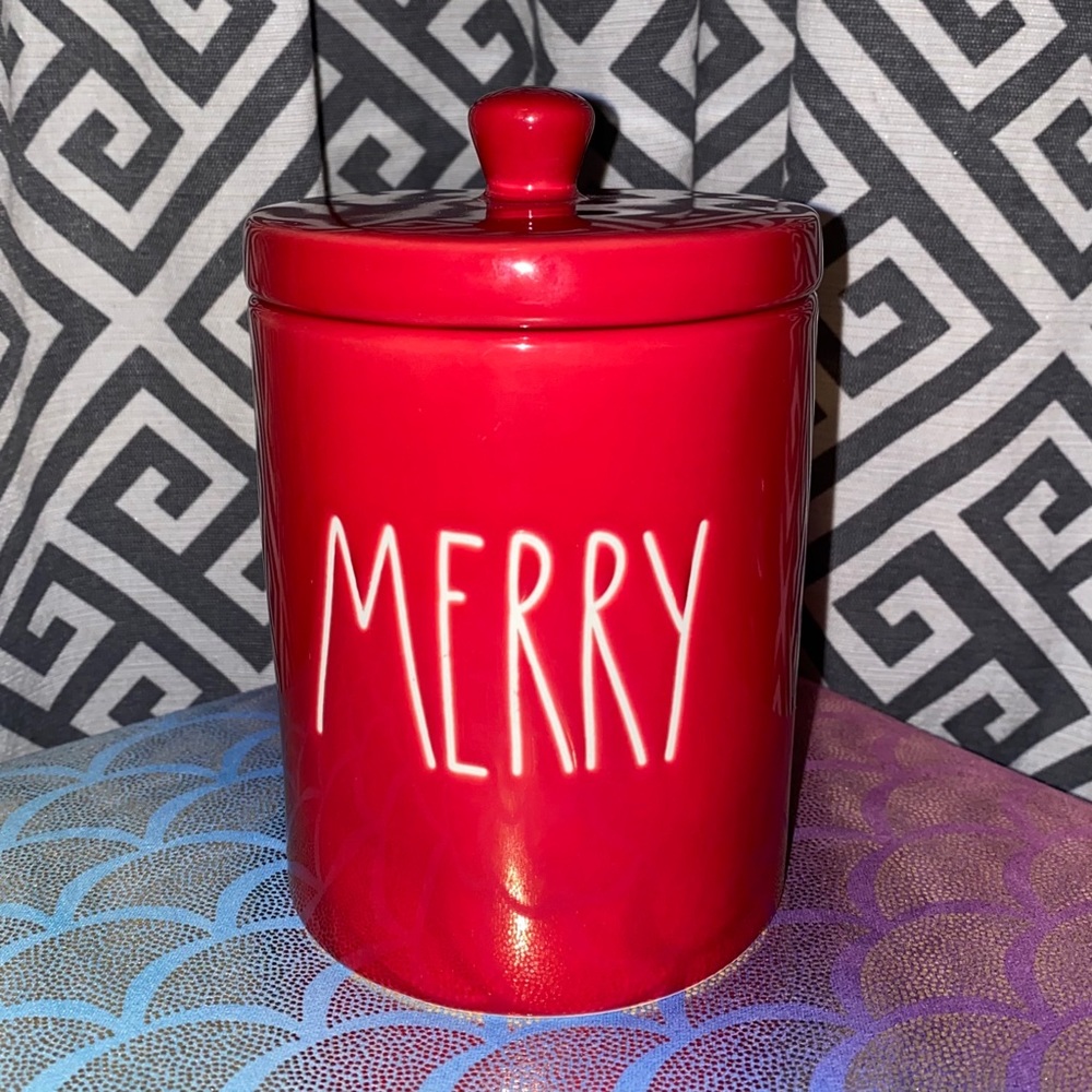 Rae Dunn Merry Christmas Bathroom Jar with Lid